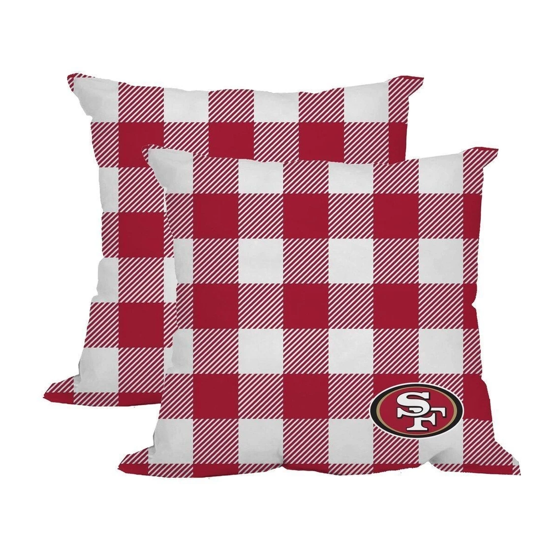Logo Brands San Francisco 49ers 2-Pack Buffalo Check Plaid Outdoor Pillow Set 3 Logo Brands San Francisco 49ers 2-Pack Buffalo Check Plaid Outdoor Pillow Set