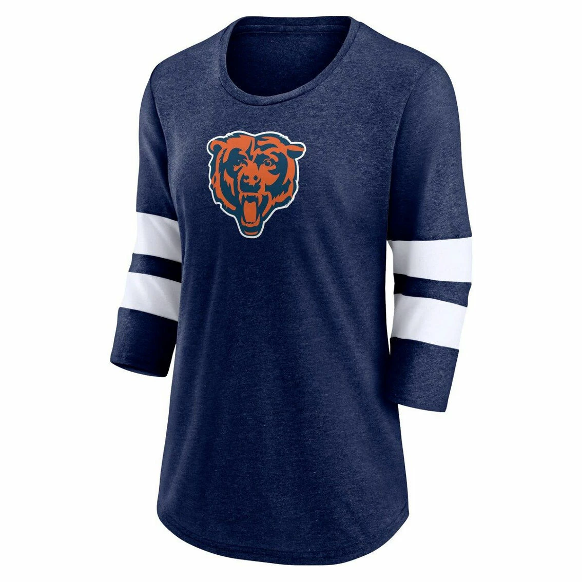 Fanatics Branded Women's Heathered Navy Chicago Bears Primary Logo 3/4 Sleeve Scoop Neck T-Shirt 5 Fanatics Branded Women's Heathered Navy Chicago Bears Primary Logo 3/4 Sleeve Scoop Neck T-Shirt - Image 3