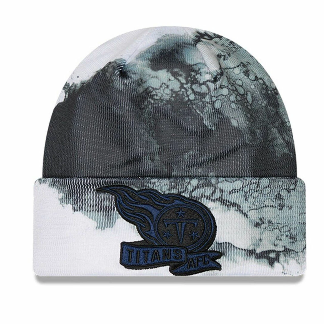 New Era Men's Black Tennessee Titans 2022 Sideline Ink Dye Tonal Cuffed Knit Hat 4 New Era Men's Black Tennessee Titans 2022 Sideline Ink Dye Tonal Cuffed Knit Hat - Image 2