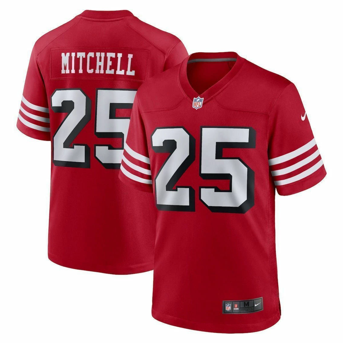 Nike Men's Elijah Mitchell Scarlet San Francisco 49ers Alternate Team Game Jersey 3 Nike Men's Elijah Mitchell Scarlet San Francisco 49ers Alternate Team Game Jersey