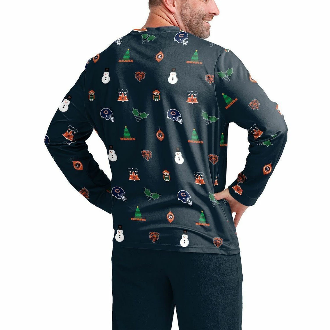 FOCO Men's Navy Chicago Bears Ugly Sweater Long Sleeve T-Shirt 5 FOCO Men's Navy Chicago Bears Ugly Sweater Long Sleeve T-Shirt - Image 3