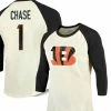 Majestic Threads Men's Threads Ja'Marr Chase Cream/Black Cincinnati Bengals Player Name & Number Raglan 3/4-Sleeve T-Shirt 2 Majestic Threads Men's Threads Ja'Marr Chase Cream/Black Cincinnati Bengals Player Name & Number Raglan 3/4-Sleeve T-Shirt -Fanatics DSCO1151168669 6662