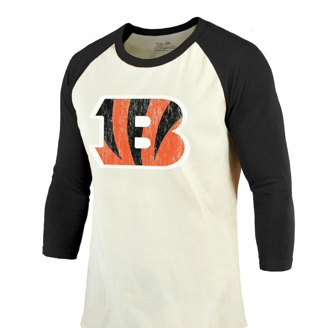 Majestic Threads Men's Threads Ja'Marr Chase Cream/Black Cincinnati Bengals Player Name & Number Raglan 3/4-Sleeve T-Shirt 5 Majestic Threads Men's Threads Ja'Marr Chase Cream/Black Cincinnati Bengals Player Name & Number Raglan 3/4-Sleeve T-Shirt - Image 3