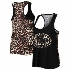 Majestic Threads Women's Threads Black San Francisco 49ers Leopard Racerback Tank Top