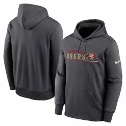 Nike Men's Anthracite San Francisco 49ers Prime Logo Name Split Pullover Hoodie