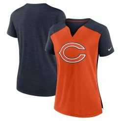 Nike Women's Orange/Navy Chicago Bears Impact Exceed Performance Notch Neck T-Shirt