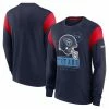 Nike Men's Heathered Navy Tennessee Titans Slub Rewind Playback Helmet Long Sleeve T-Shirt 2 Nike Men's Heathered Navy Tennessee Titans Slub Rewind Playback Helmet Long Sleeve T-Shirt -Fanatics DSCO1151351534 1320