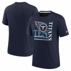 Nike Men's Navy Tennessee Titans Wordmark Logo Tri-Blend T-Shirt
