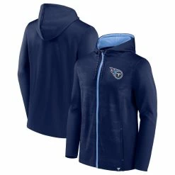 Fanatics Branded Men's Navy/Light Blue Tennessee Titans Ball Carrier Full-Zip Hoodie