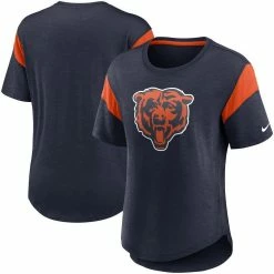 Nike Women's Heather Navy Chicago Bears Primary Logo Fashion Top