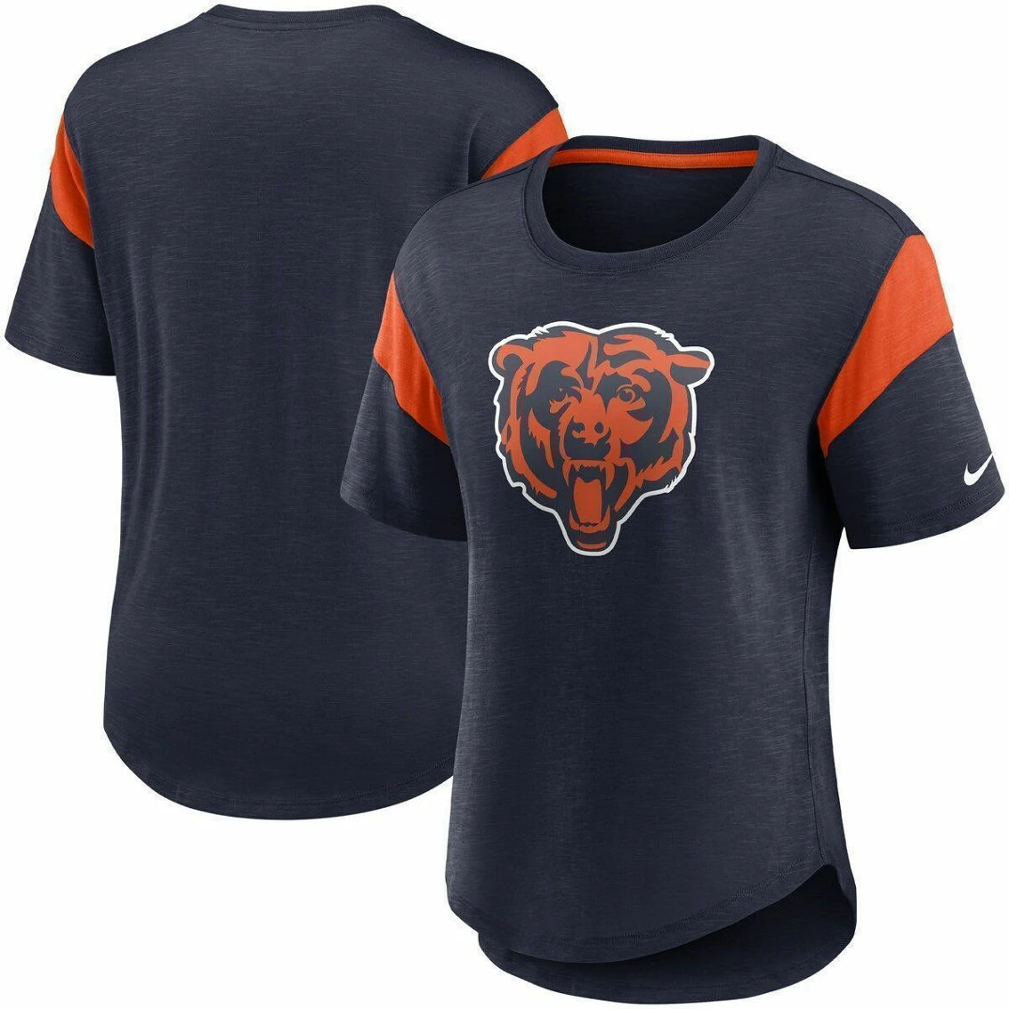 Nike Women's Heather Navy Chicago Bears Primary Logo Fashion Top 4 Nike Women's Heather Navy Chicago Bears Primary Logo Fashion Top - Image 2