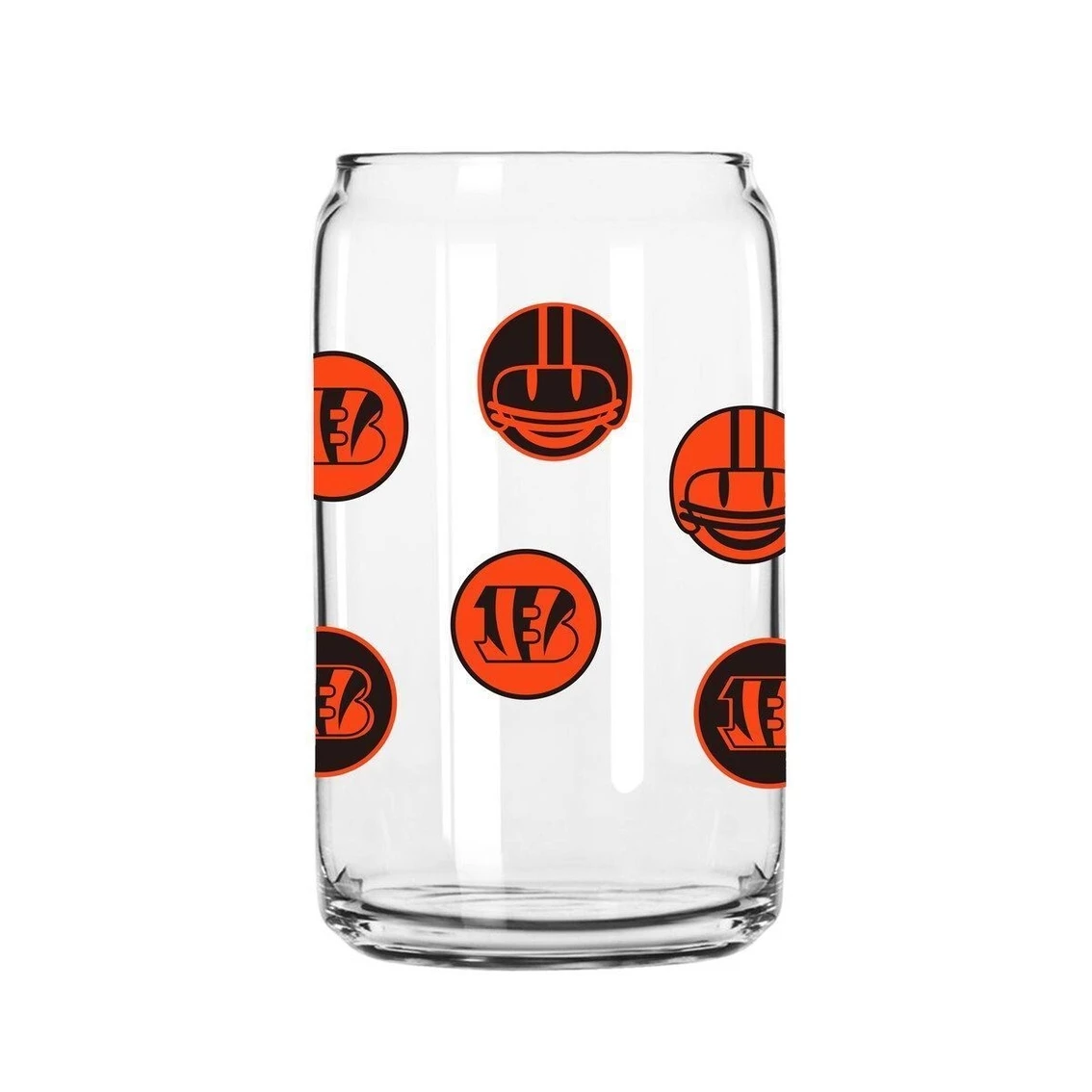 Logo Brands Cincinnati Bengals 16oz. Smiley Can Glass 3 Logo Brands Cincinnati Bengals 16oz. Smiley Can Glass