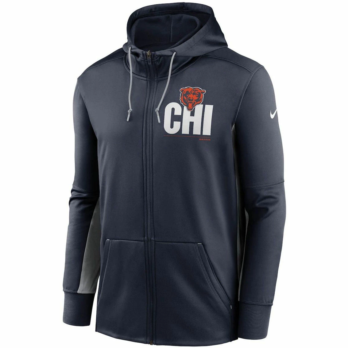 Nike Men's Navy/Gray Chicago Bears Mascot Performance Full-Zip Hoodie 5 Nike Men's Navy/Gray Chicago Bears Mascot Performance Full-Zip Hoodie - Image 3