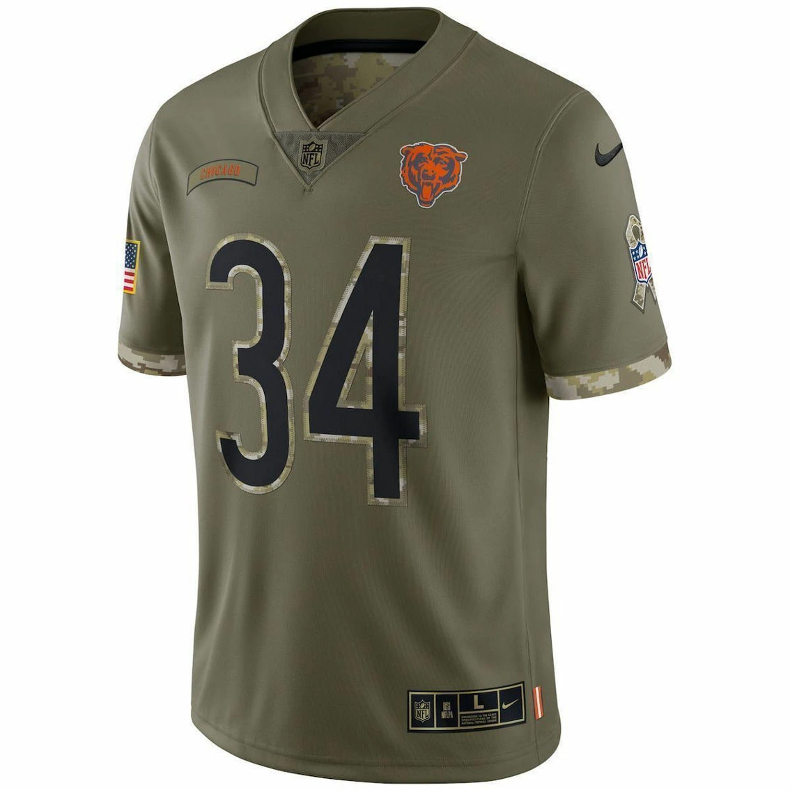 Nike Men's Walter Payton Olive Chicago Bears 2022 Salute To Service Retired Player Limited Jersey 5 Nike Men's Walter Payton Olive Chicago Bears 2022 Salute To Service Retired Player Limited Jersey - Image 3