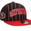New Era Men's Black/Scarlet San Francisco 49ers Pinstripe City Arch 9FIFTY Snapback Hat -Fanatics DSCO1151478395 1007