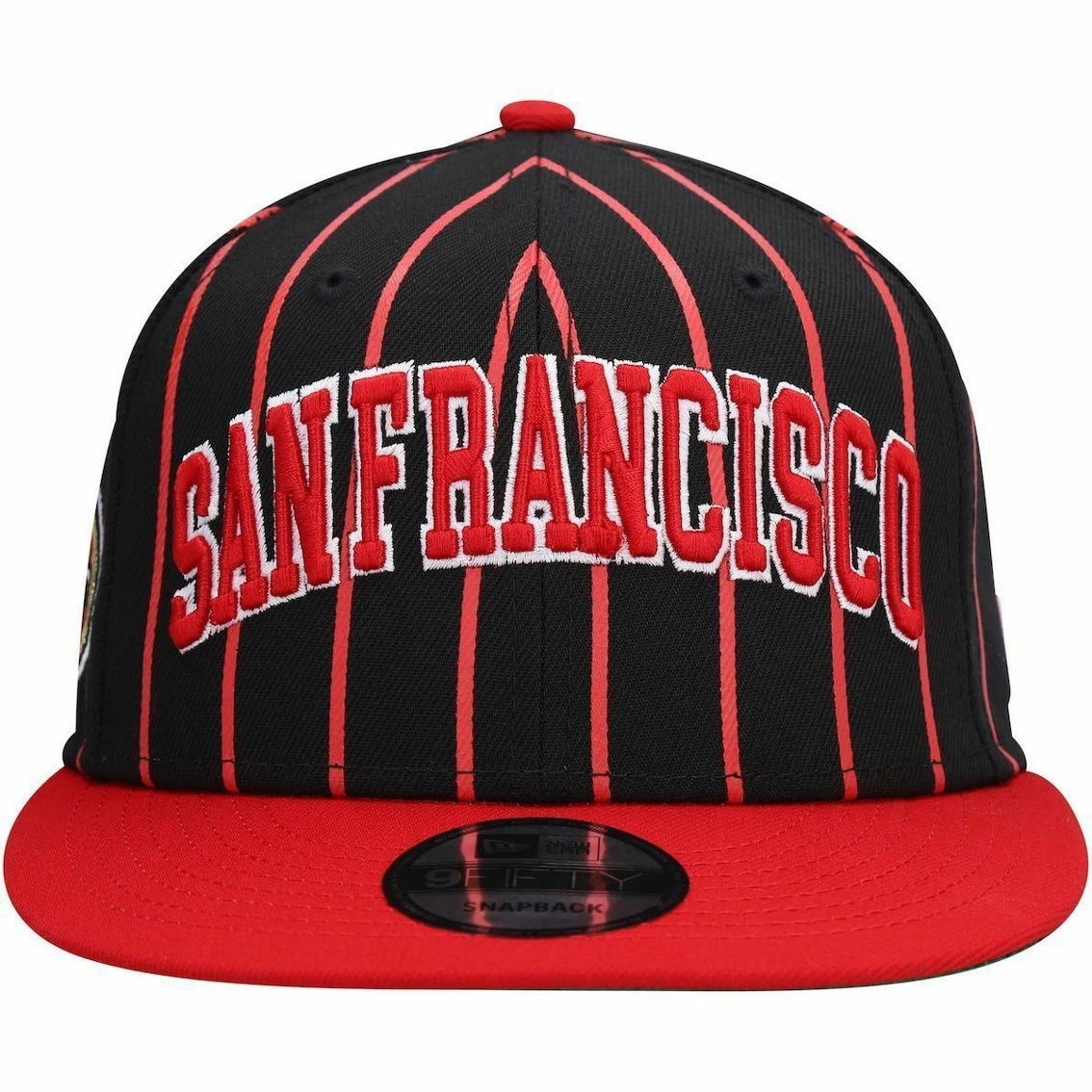 New Era Men's Black/Scarlet San Francisco 49ers Pinstripe City Arch 9FIFTY Snapback Hat 5 New Era Men's Black/Scarlet San Francisco 49ers Pinstripe City Arch 9FIFTY Snapback Hat - Image 3