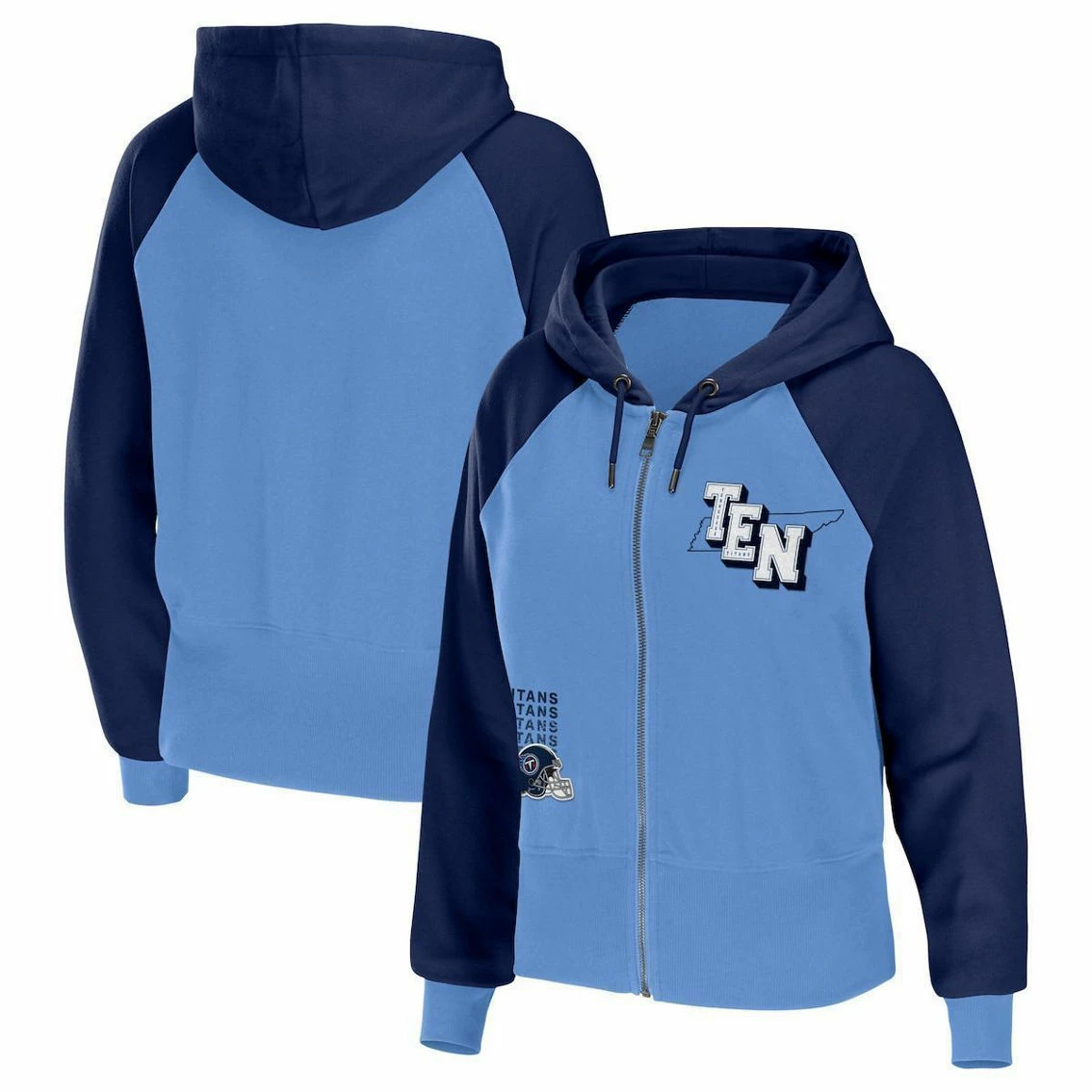 WEAR By Erin Andrews Women's Light Blue Tennessee Titans Colorblock Full-Zip Hoodie 3 WEAR By Erin Andrews Women's Light Blue Tennessee Titans Colorblock Full-Zip Hoodie