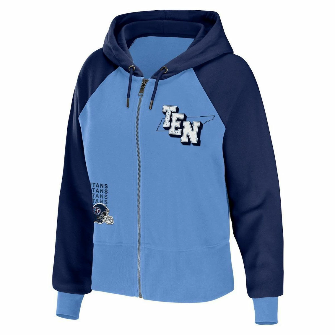 WEAR By Erin Andrews Women's Light Blue Tennessee Titans Colorblock Full-Zip Hoodie 5 WEAR By Erin Andrews Women's Light Blue Tennessee Titans Colorblock Full-Zip Hoodie - Image 3