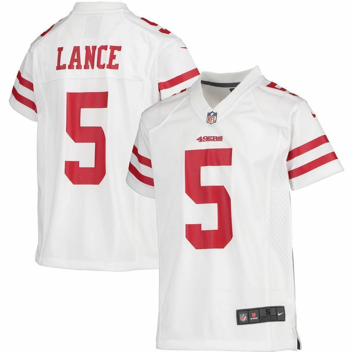 Nike Youth Trey Lance White San Francisco 49ers Player Game Jersey 4 Nike Youth Trey Lance White San Francisco 49ers Player Game Jersey - Image 2