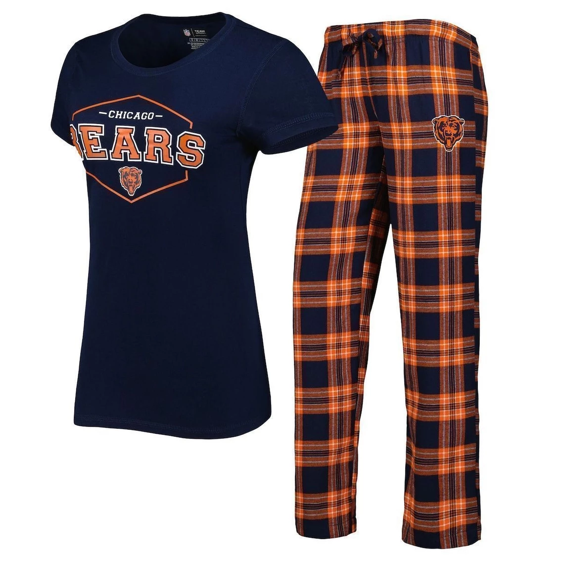 Concepts Sport Women's Navy/Orange Chicago Bears Badge T-Shirt & Pants Sleep Set 3 Concepts Sport Women's Navy/Orange Chicago Bears Badge T-Shirt & Pants Sleep Set