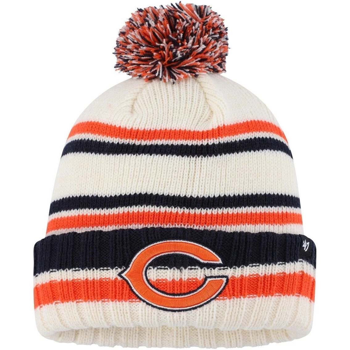 '47 Youth Cream Chicago Bears Driftway Cuffed Knit With Pom 3 '47 Youth Cream Chicago Bears Driftway Cuffed Knit With Pom