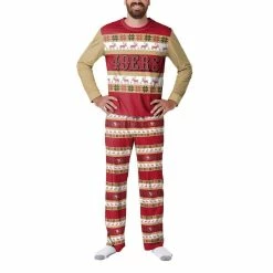 FOCO Men's Scarlet San Francisco 49ers Team Ugly Pajama Set