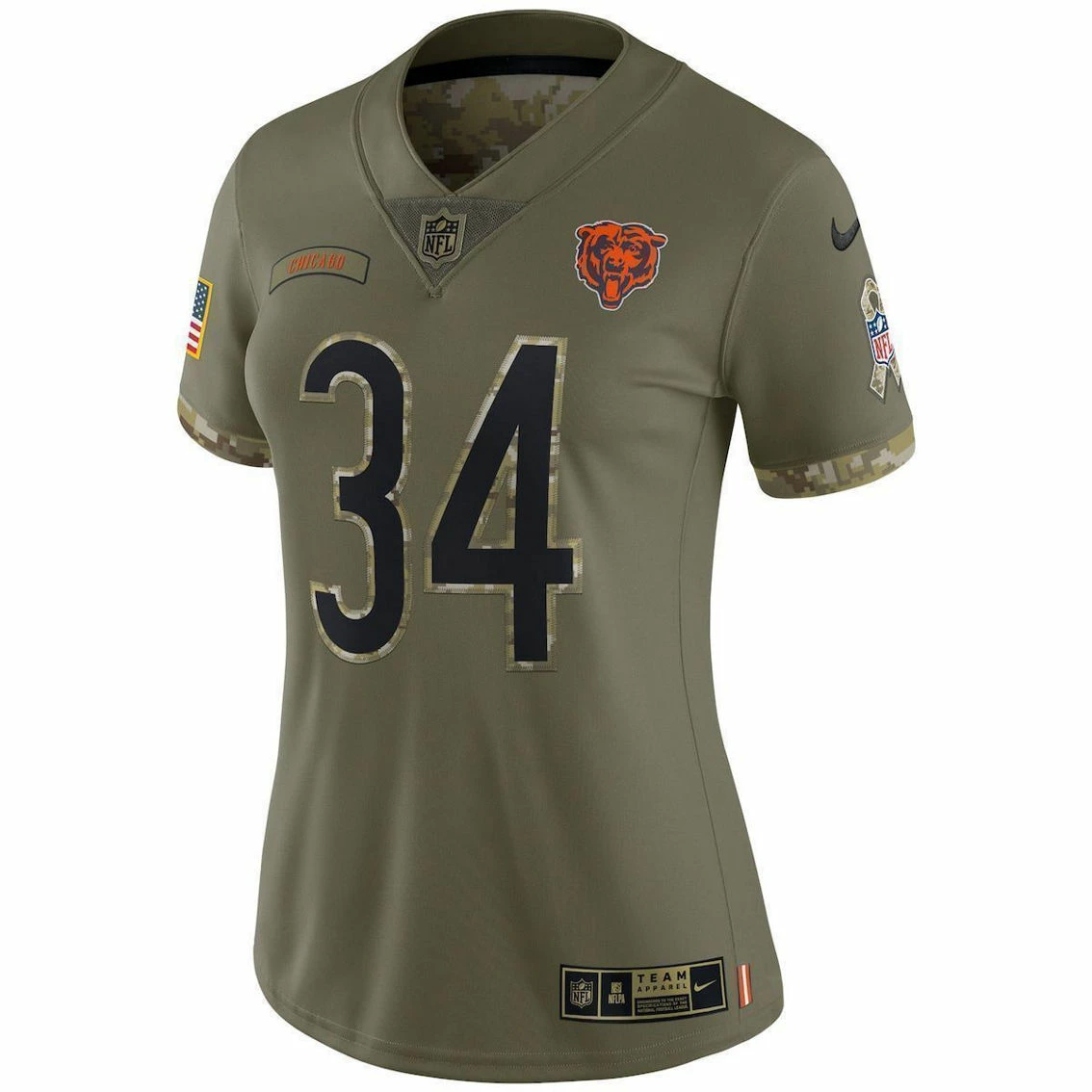 Nike Women's Walter Payton Olive Chicago Bears 2022 Salute To Service Retired Player Limited Jersey 5 Nike Women's Walter Payton Olive Chicago Bears 2022 Salute To Service Retired Player Limited Jersey - Image 3