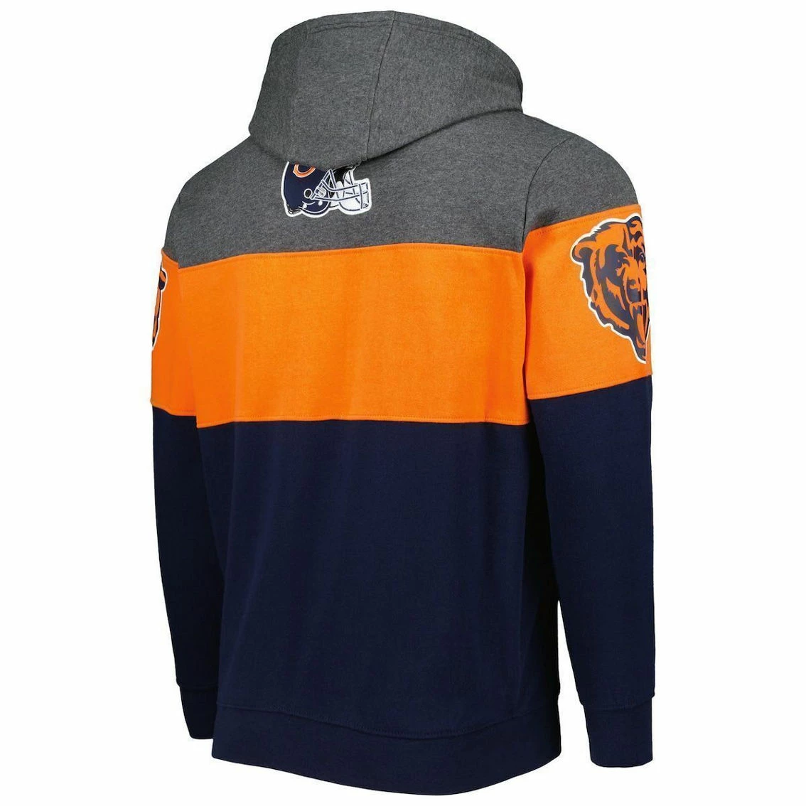 Starter Men's Navy/Heather Charcoal Chicago Bears Extreme Pullover Hoodie 6 Starter Men's Navy/Heather Charcoal Chicago Bears Extreme Pullover Hoodie - Image 4