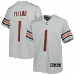 Nike Youth Justin Fields Gray Chicago Bears Inverted Game Jersey