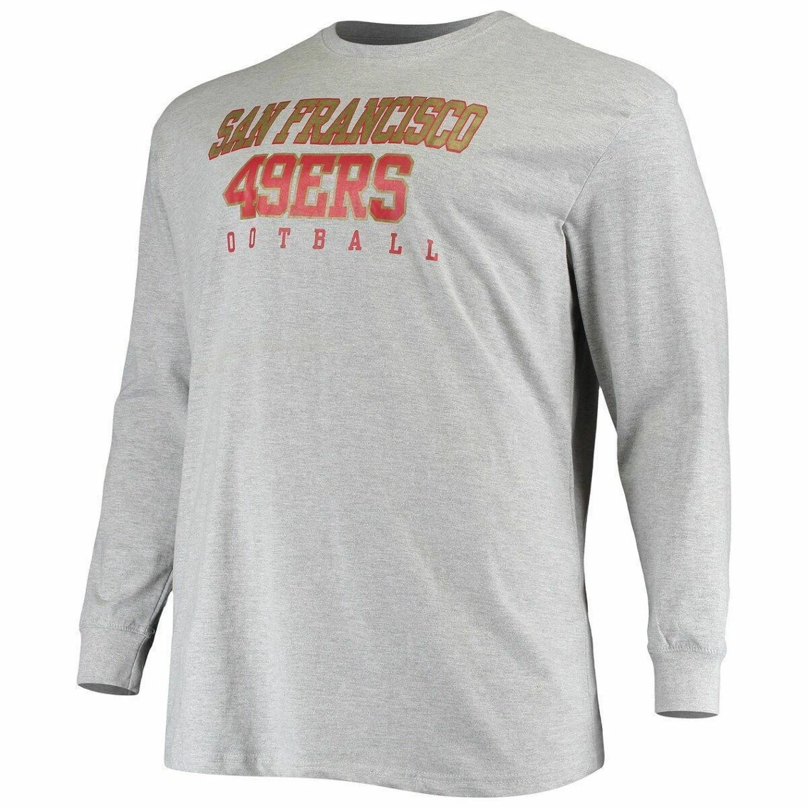 Fanatics Branded Men's Heathered Gray San Francisco 49ers Big & Tall Practice Long Sleeve T-Shirt 5 Fanatics Branded Men's Heathered Gray San Francisco 49ers Big & Tall Practice Long Sleeve T-Shirt - Image 3