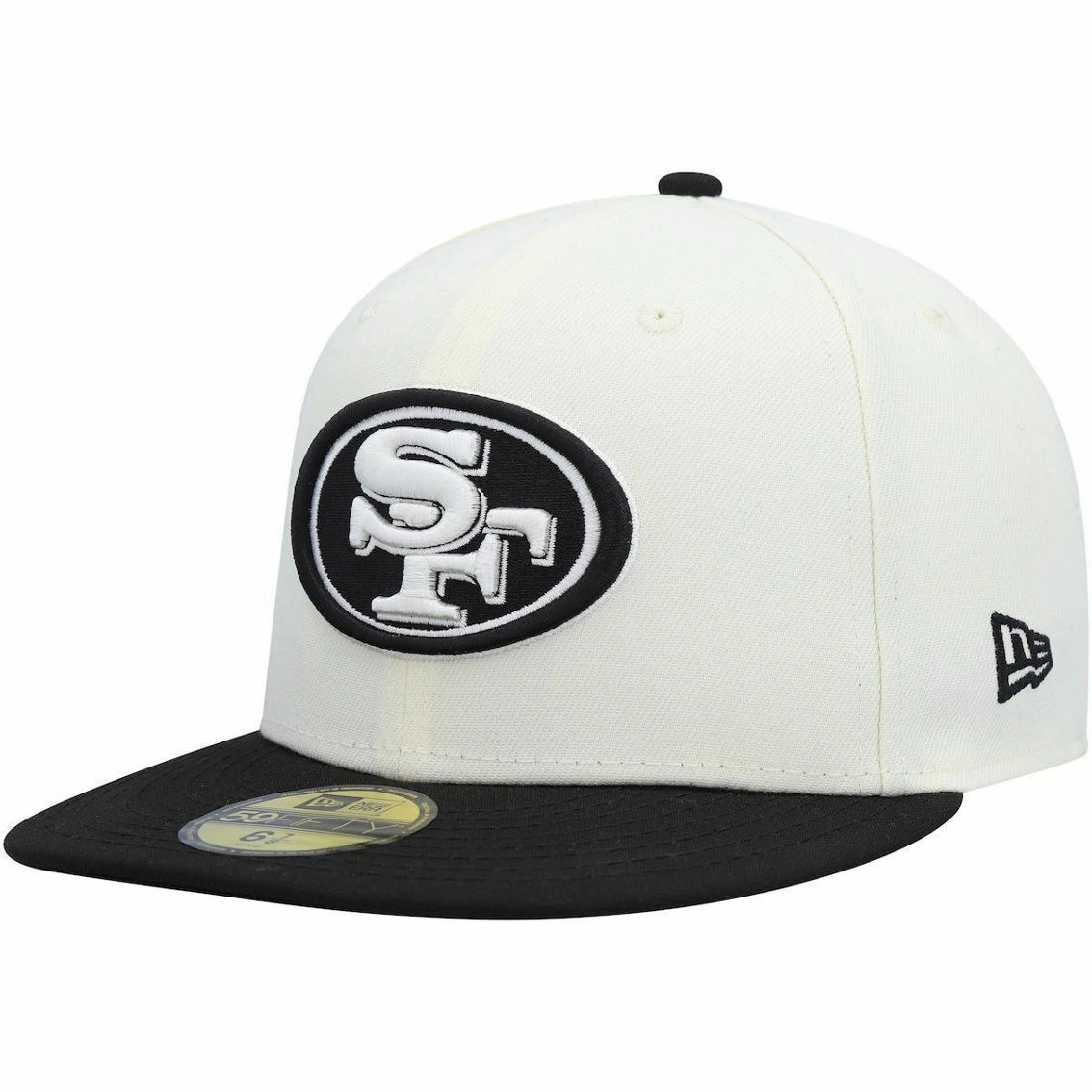 New Era Men's Cream/Black San Francisco 49ers Chrome Collection 59FIFTY Fitted Hat 4 New Era Men's Cream/Black San Francisco 49ers Chrome Collection 59FIFTY Fitted Hat - Image 2
