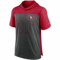 Nike Men's Heathered Charcoal/Scarlet San Francisco 49ers Performance Hoodie T-Shirt -Fanatics DSCO1151958195 4135 ALT2