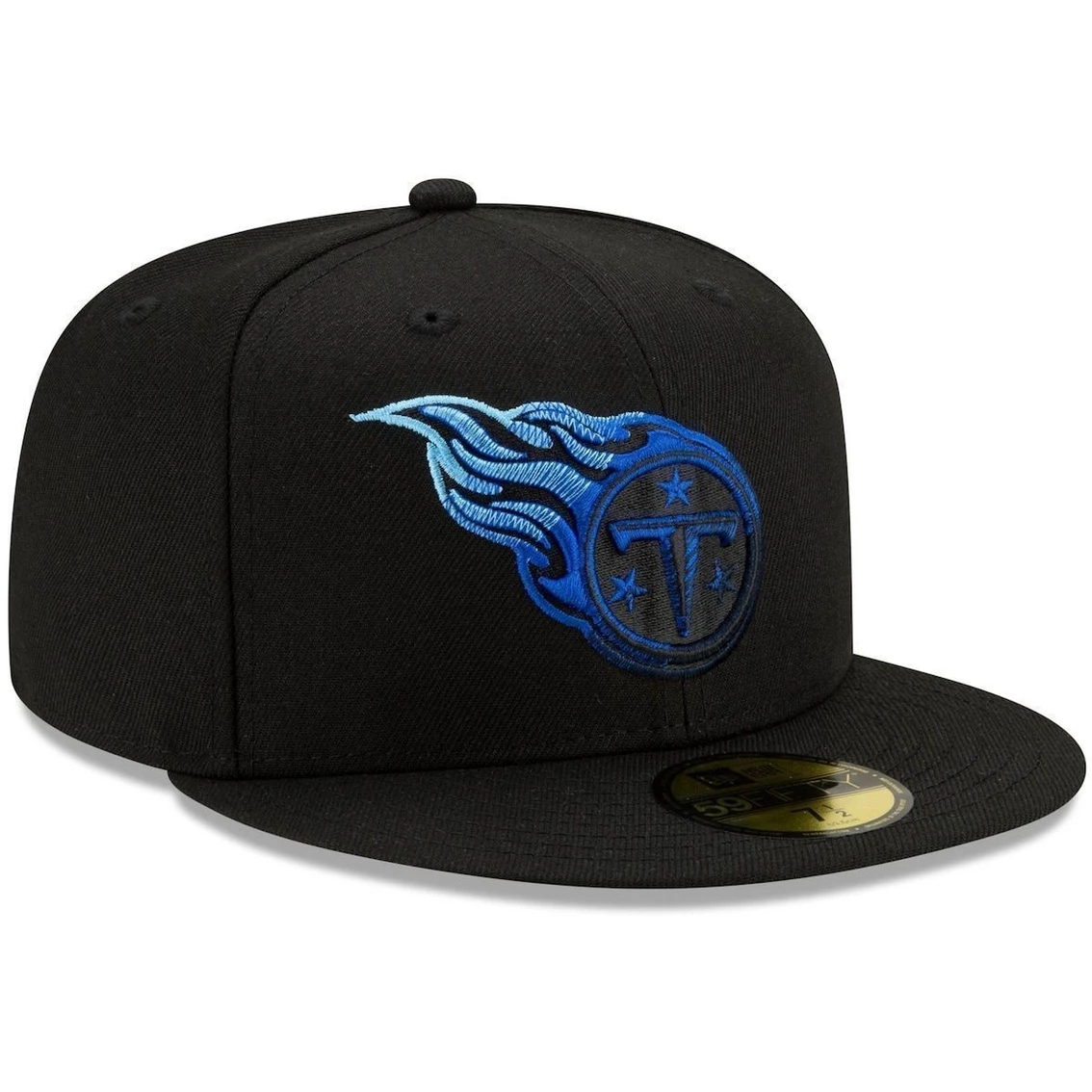 New Era Men's Black Tennessee Titans Logo Color Dim 59FIFTY Fitted Hat 6 New Era Men's Black Tennessee Titans Logo Color Dim 59FIFTY Fitted Hat - Image 4