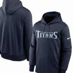 Nike Men's Navy Tennessee Titans Fan Gear Wordmark Performance Pullover Hoodie