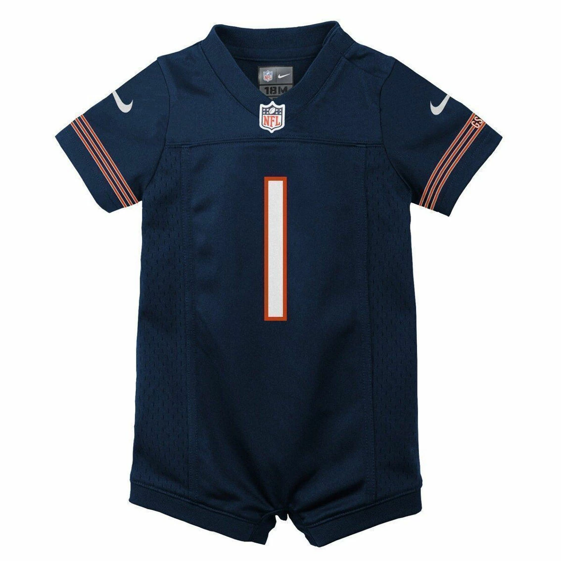 Nike Newborn & Infant Justin Fields Navy Chicago Bears Game Romper Jersey 5 Nike Newborn & Infant Justin Fields Navy Chicago Bears Game Romper Jersey - Image 3