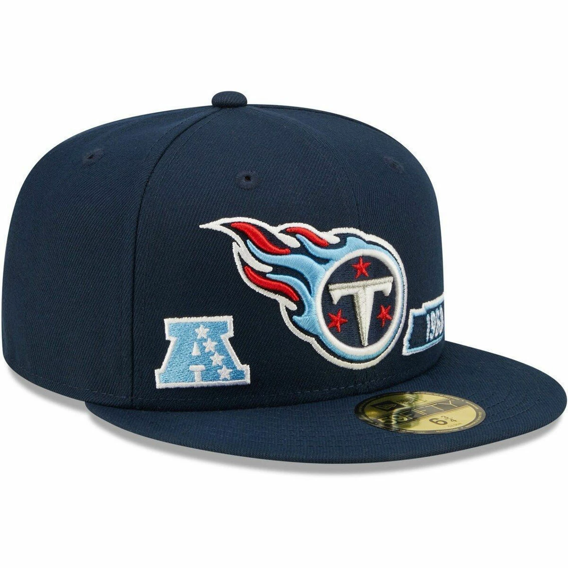 New Era Men's Navy Tennessee Titans Identity 59FIFTY Fitted Hat 6 New Era Men's Navy Tennessee Titans Identity 59FIFTY Fitted Hat - Image 4