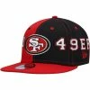 New Era Men's Scarlet/Black San Francisco 49ers Team Split 9FIFTY Snapback Hat -Fanatics DSCO1152076045 EH7S