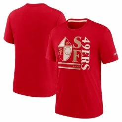 Nike Men's Scarlet San Francisco 49ers Wordmark Logo Tri-Blend T-Shirt
