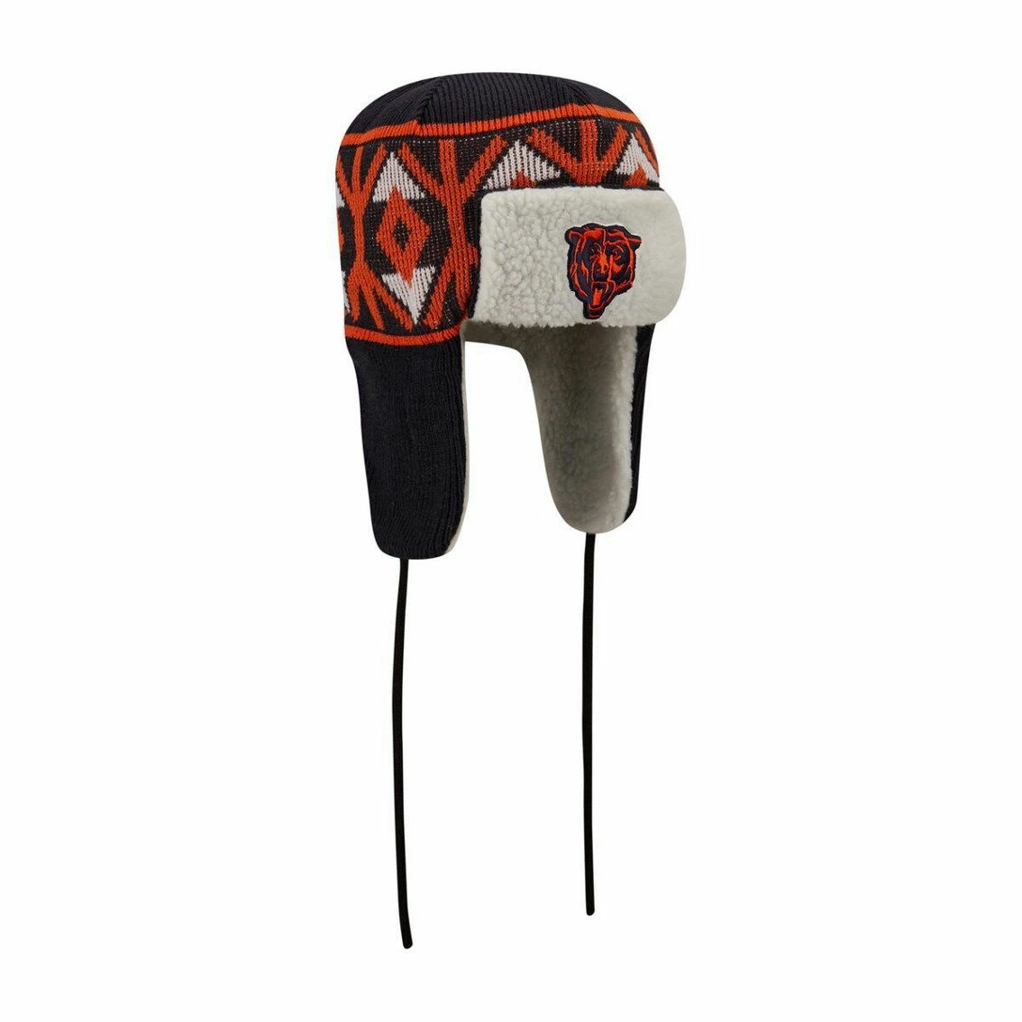 New Era Men's Navy Chicago Bears Team Logo Knit Trapper Hat 6 New Era Men's Navy Chicago Bears Team Logo Knit Trapper Hat - Image 4