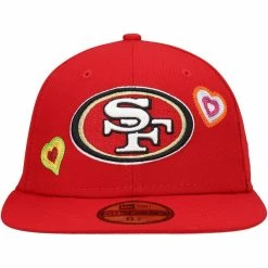 New Era Men's Scarlet San Francisco 49ers Chain Stitch Heart 59FIFTY Fitted Hat 8 New Era Men's Scarlet San Francisco 49ers Chain Stitch Heart 59FIFTY Fitted Hat -Fanatics DSCO1152521227 2946 ALT2