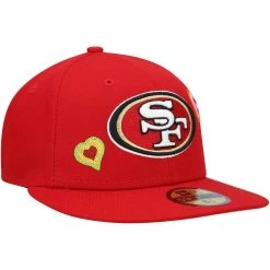 New Era Men's Scarlet San Francisco 49ers Chain Stitch Heart 59FIFTY Fitted Hat 9 New Era Men's Scarlet San Francisco 49ers Chain Stitch Heart 59FIFTY Fitted Hat -Fanatics DSCO1152521227 2946 ALT3