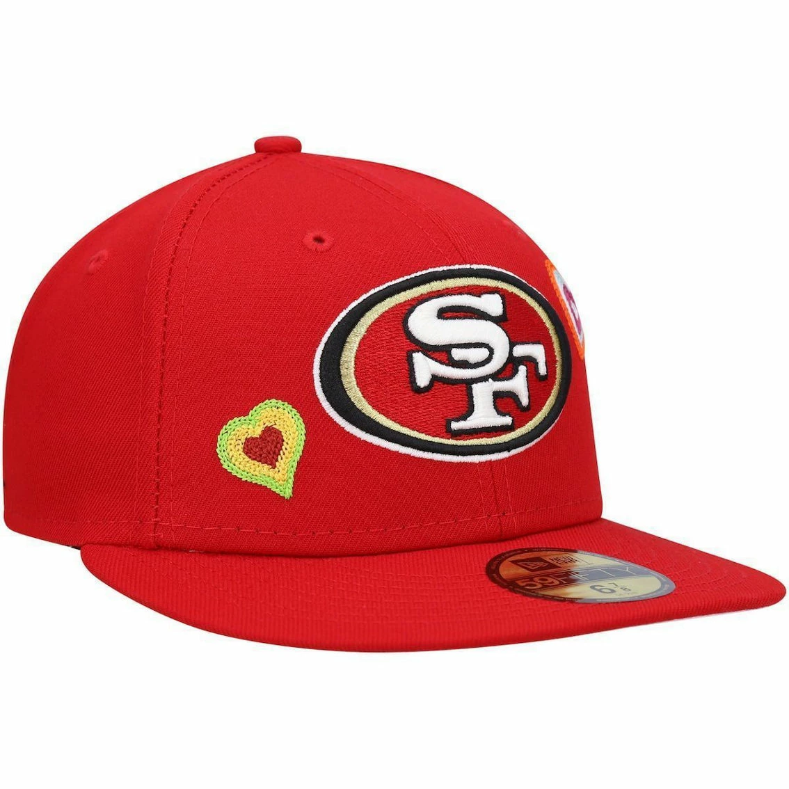 New Era Men's Scarlet San Francisco 49ers Chain Stitch Heart 59FIFTY Fitted Hat 6 New Era Men's Scarlet San Francisco 49ers Chain Stitch Heart 59FIFTY Fitted Hat - Image 4