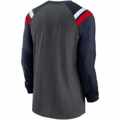Nike Men's Heathered Charcoal/Navy Tennessee Titans Tri-Blend Raglan Athletic Long Sleeve Fashion T-Shirt 9 Nike Men's Heathered Charcoal/Navy Tennessee Titans Tri-Blend Raglan Athletic Long Sleeve Fashion T-Shirt -Fanatics DSCO1152595896 4135 ALT3