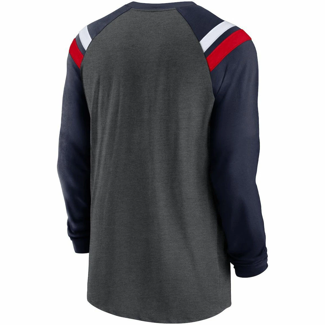 Nike Men's Heathered Charcoal/Navy Tennessee Titans Tri-Blend Raglan Athletic Long Sleeve Fashion T-Shirt 6 Nike Men's Heathered Charcoal/Navy Tennessee Titans Tri-Blend Raglan Athletic Long Sleeve Fashion T-Shirt - Image 4