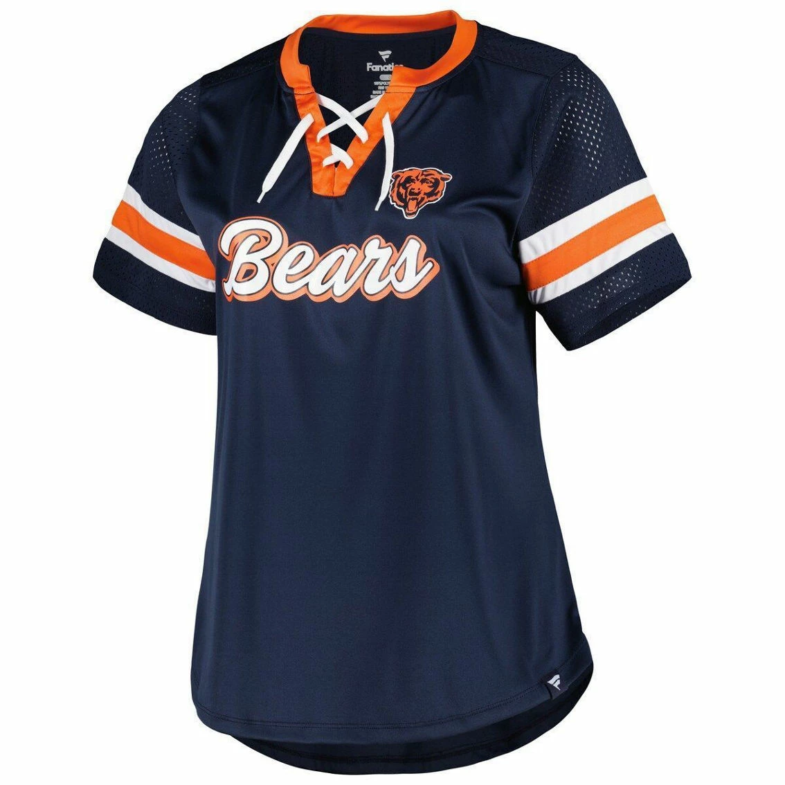 Women's Fanatics Branded Navy Chicago Bears Plus Size Original State Lace-Up T-Shirt 5 Women's Fanatics Branded Navy Chicago Bears Plus Size Original State Lace-Up T-Shirt - Image 3
