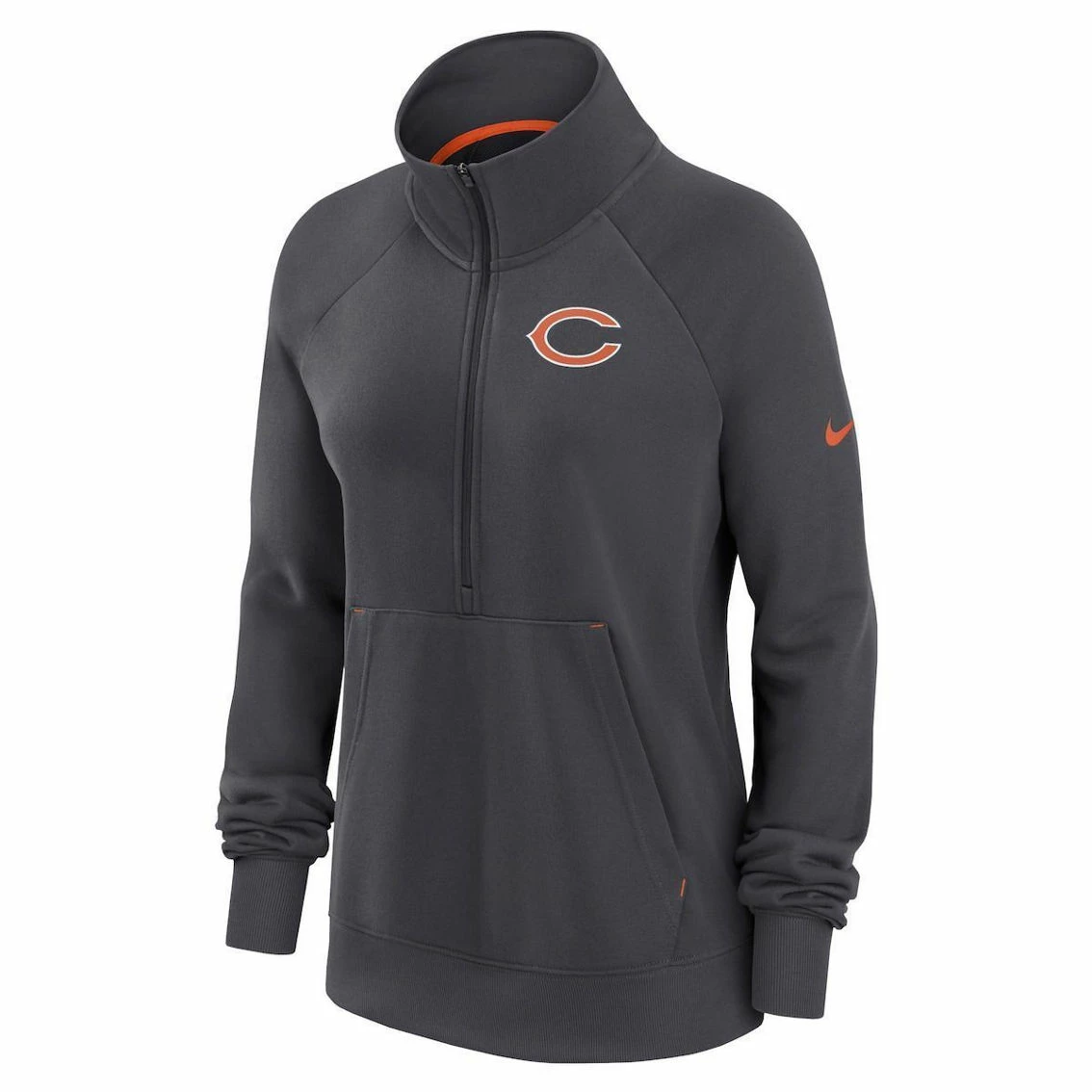 Women's Nike Charcoal Chicago Bears Premium Raglan Performance Half-Zip Sweatshirt 5 Women's Nike Charcoal Chicago Bears Premium Raglan Performance Half-Zip Sweatshirt - Image 3