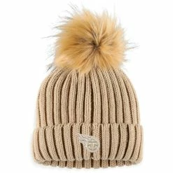 WEAR By Erin Andrews Women's Tan Tennessee Titans Neutral Cuffed Knit Hat With Pom