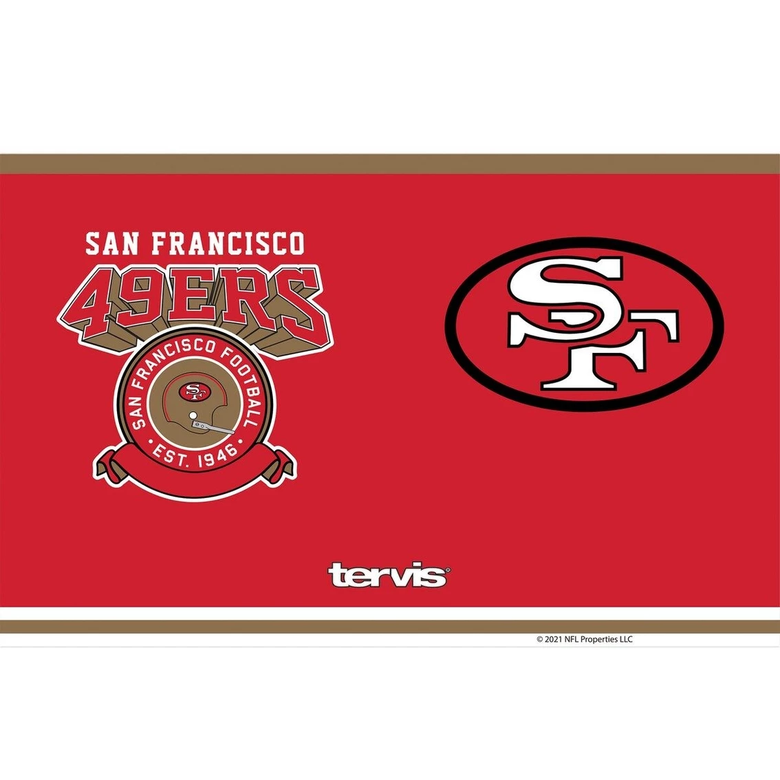 Tervis San Francisco 49ers 20oz. Vintage Stainless Steel Tumbler 5 Tervis San Francisco 49ers 20oz. Vintage Stainless Steel Tumbler - Image 3