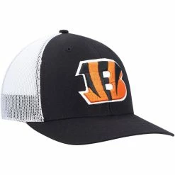 Men's '47 Black/White Cincinnati Bengals Trucker Snapback Hat -Fanatics DSCO1152705622 1007 ALT3