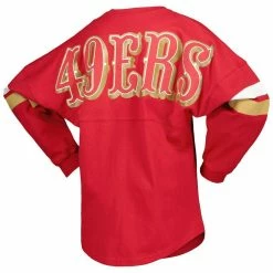 Fanatics Branded Women's Scarlet San Francisco 49ers Lace-Up V-Neck Long Sleeve T-Shirt 9 Fanatics Branded Women's Scarlet San Francisco 49ers Lace-Up V-Neck Long Sleeve T-Shirt -Fanatics DSCO1152759147 2946 ALT3